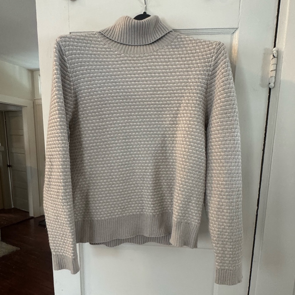 J. Crew Ribbed Crewneck Sweater in Light Gray